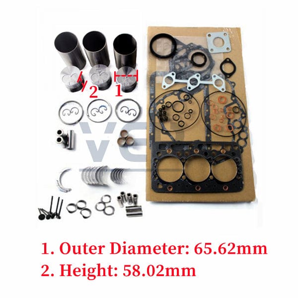 Yanmar 3TN66 3TN66-UJ Engine Rebuild Kit For John Deere 330 332 Tractor 6  Months Warranty