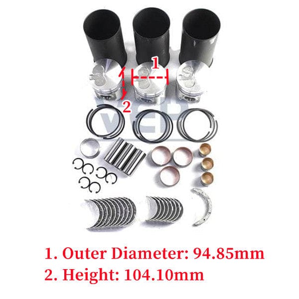 3D95S 3D95S-W-1 3D95 Engine Rebuild Kit For Yanmar Komatsu Excavator ...